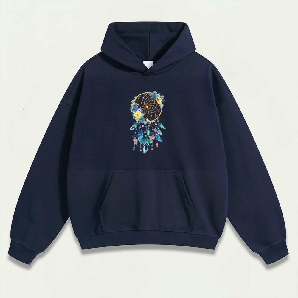 Dreamcatcher Flowers Heavyweight Hiking Hoodie-HikeVista