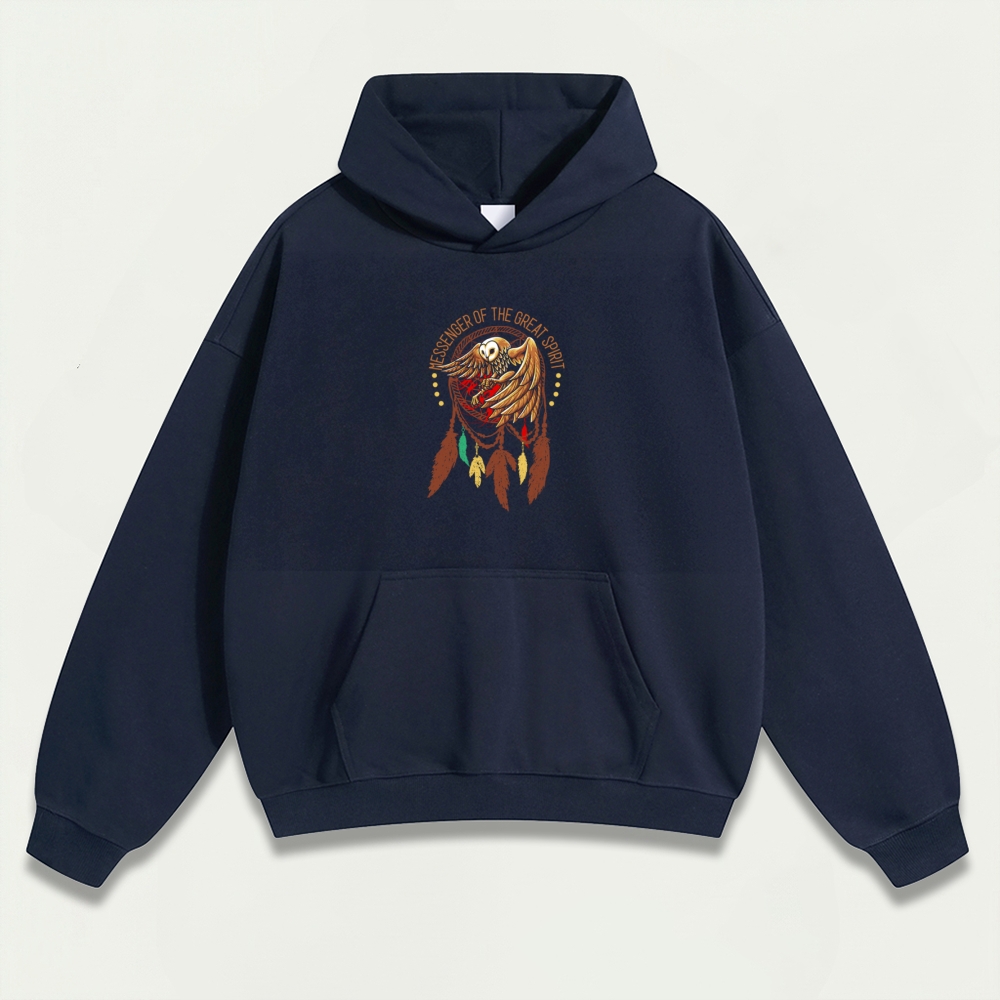 Dreamcatcher Feathers Heavyweight Owl Hoodie-HikeVista