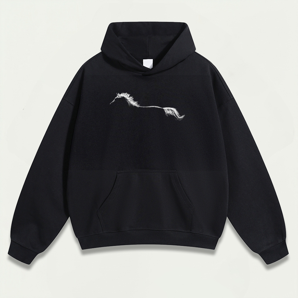 Western Horse Heavyweight Hiking Hoodie-HikeVista