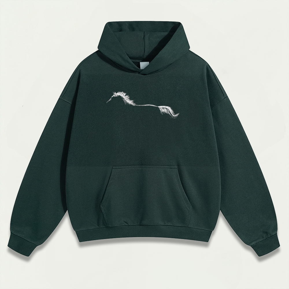 Western Horse Heavyweight Hiking Hoodie-HikeVista