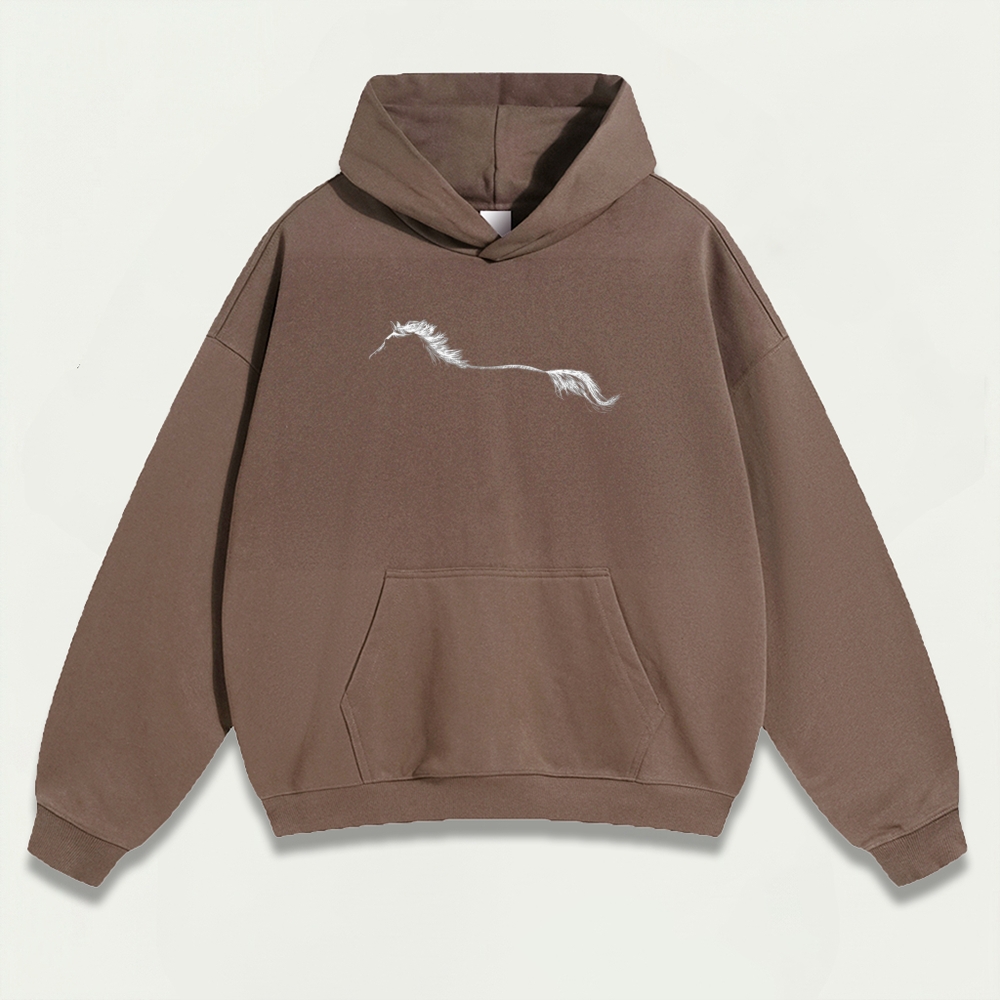 Western Horse Heavyweight Hiking Hoodie-HikeVista