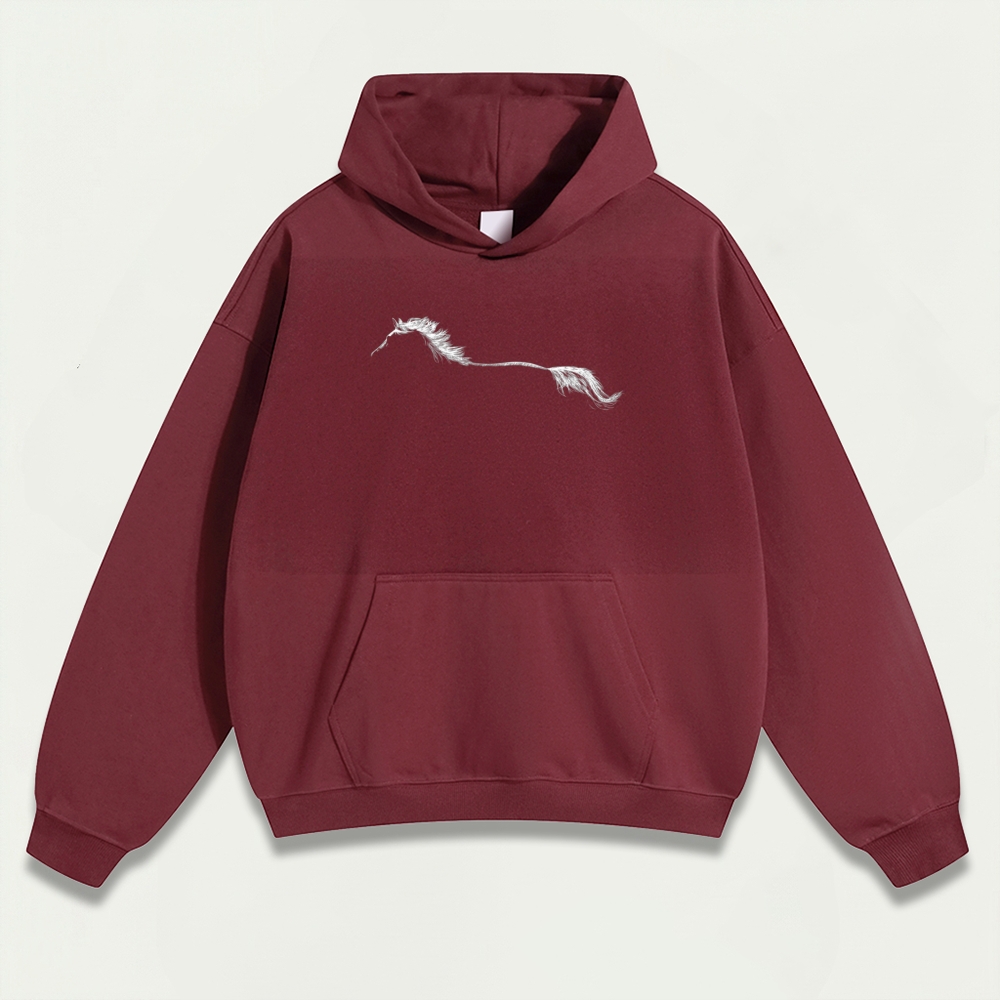 Western Horse Heavyweight Hiking Hoodie-HikeVista