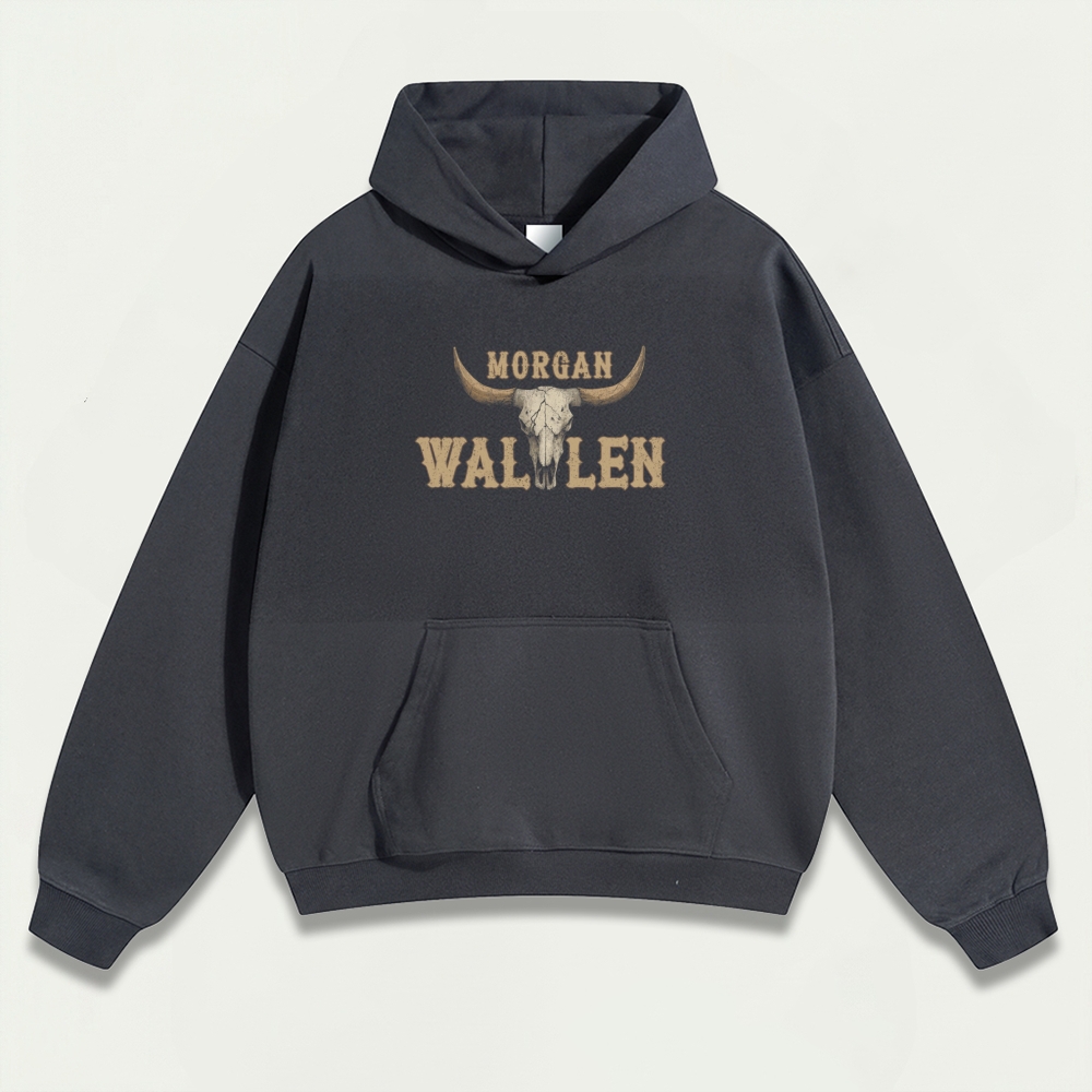 Morgan Wallen Bull Skull Heavyweight Trail Hoodie-HikeVista