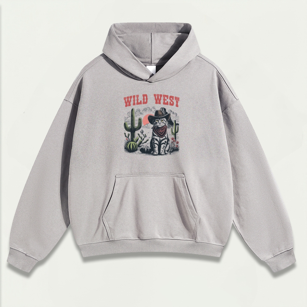 Wild West Heavyweight Cat Hoodie-HikeVista
