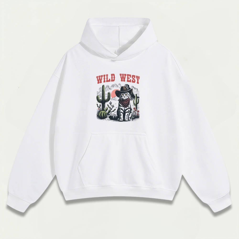 Wild West Heavyweight Cat Hoodie-HikeVista