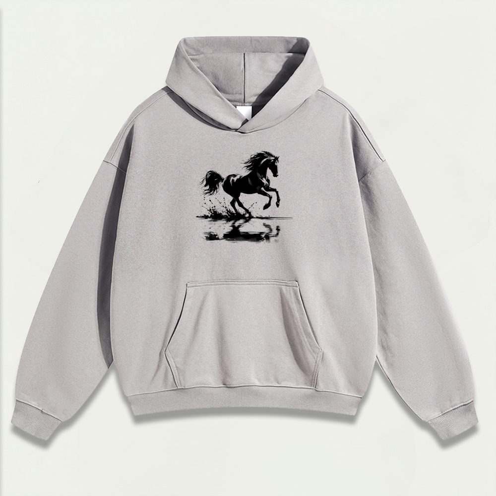 Western Horse Heavyweight Hiking Hoodie-HikeVista