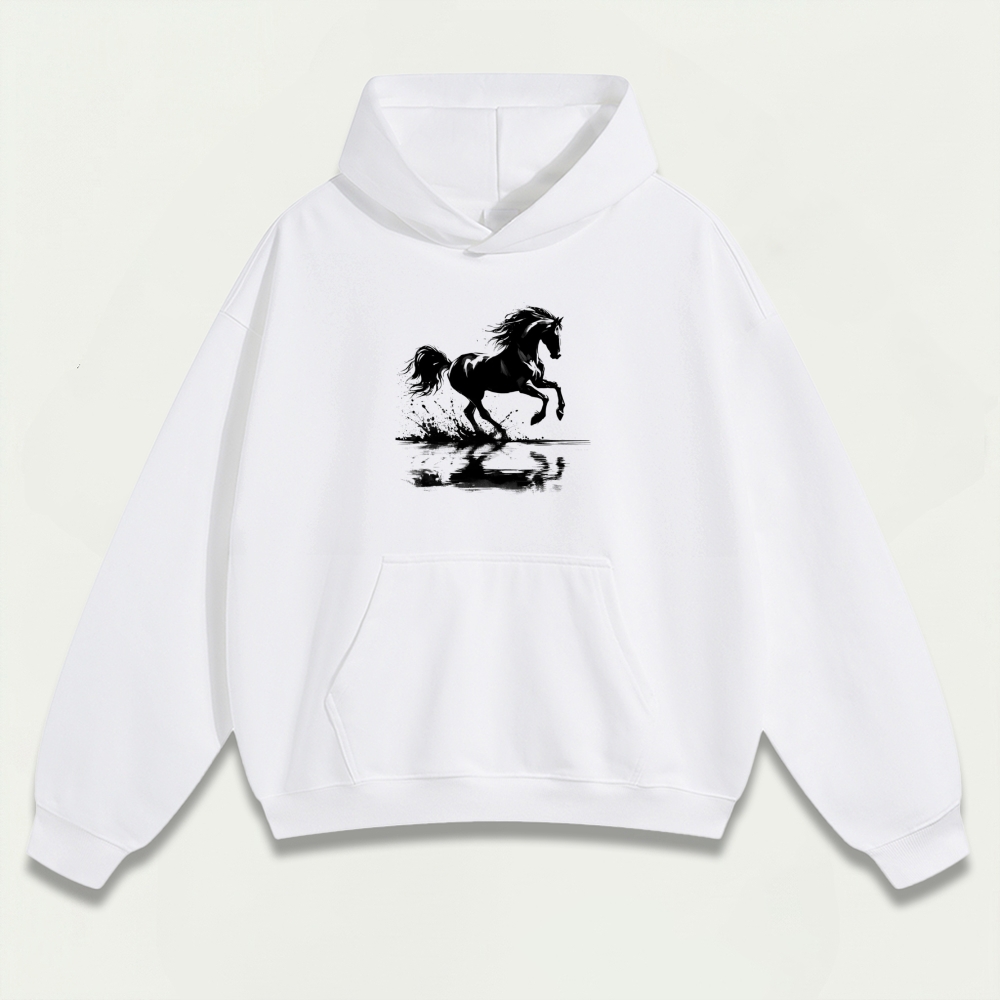 Western Horse Heavyweight Hiking Hoodie-HikeVista