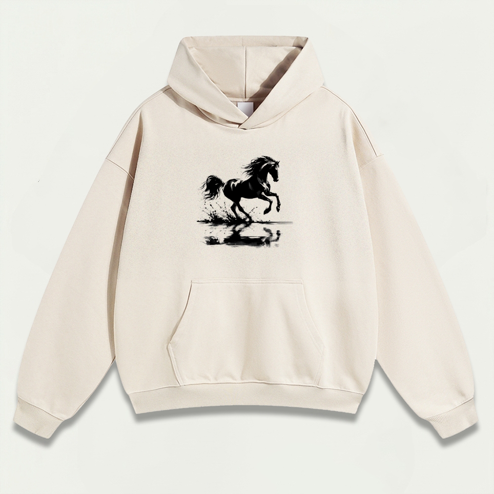 Western Horse Heavyweight Hiking Hoodie-HikeVista