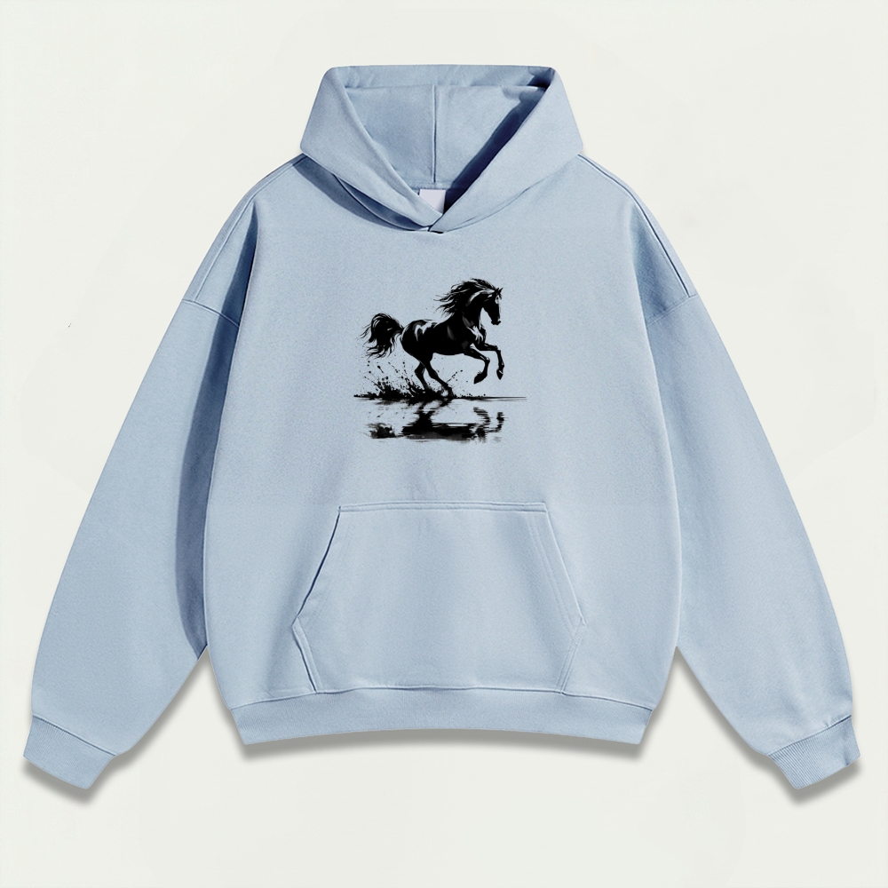 Western Horse Heavyweight Hiking Hoodie-HikeVista