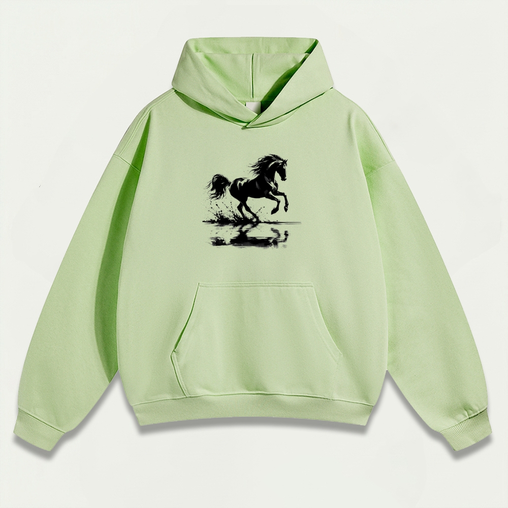 Western Horse Heavyweight Hiking Hoodie-HikeVista
