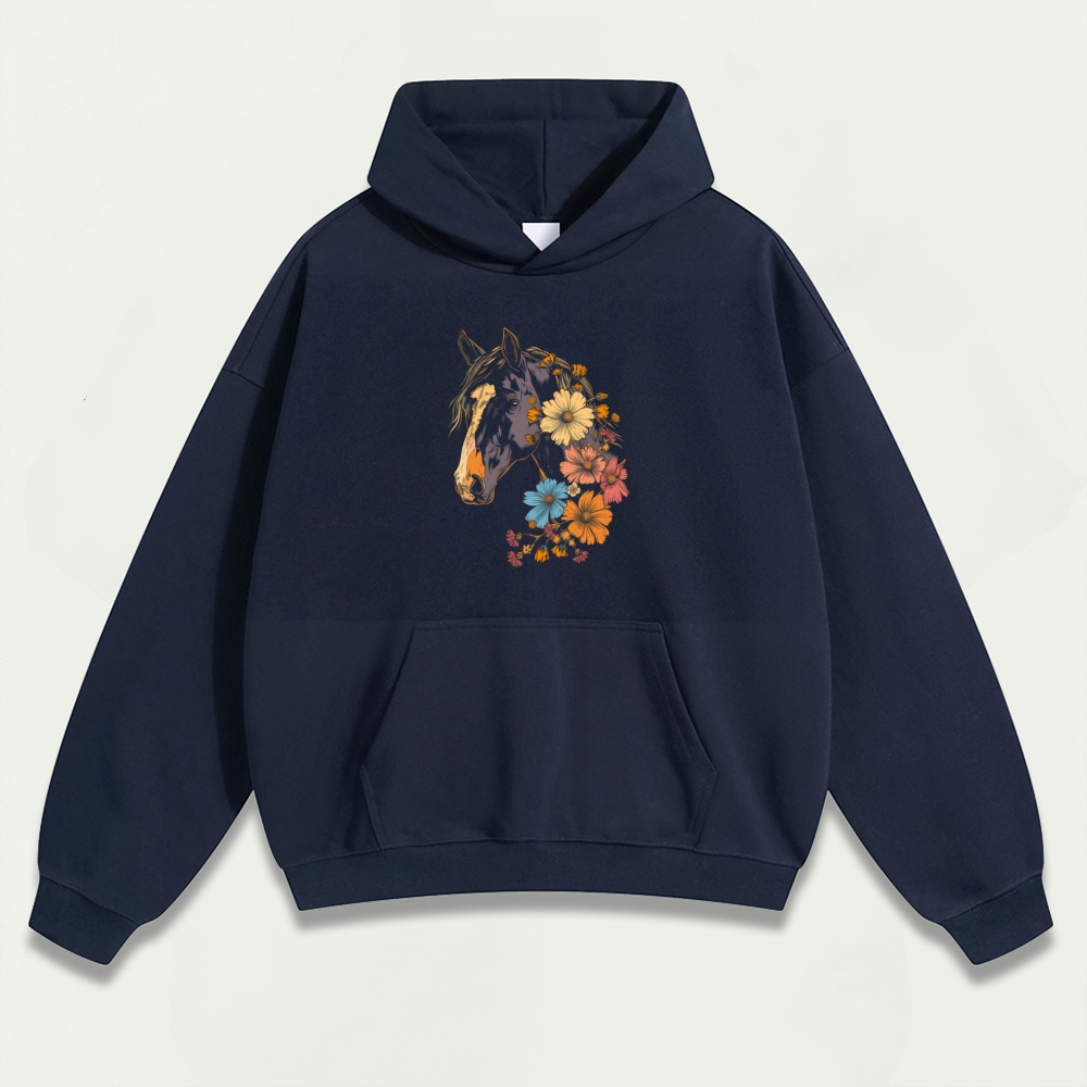 Horse Wildflowers Heavyweight Trail Hoodie-HikeVista