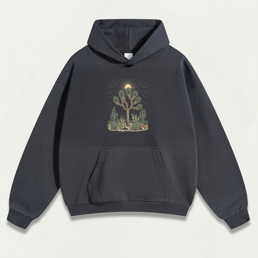 Western Cactus Heavyweight Hiking Hoodie-HikeVista