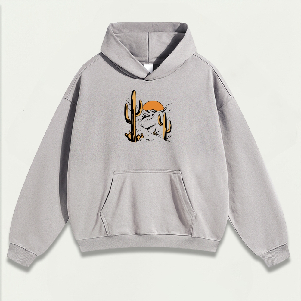 Western Cactus Heavyweight Hiking Hoodie-HikeVista