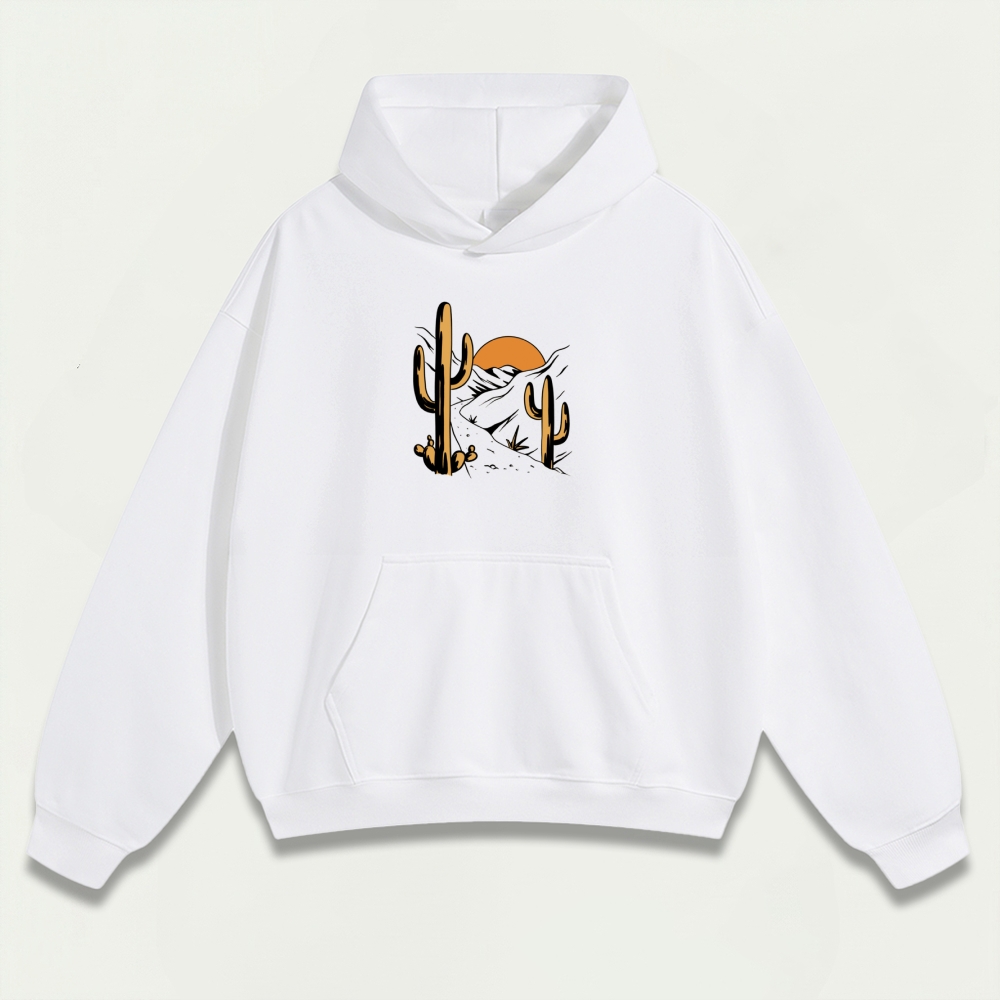 Western Cactus Heavyweight Hiking Hoodie-HikeVista