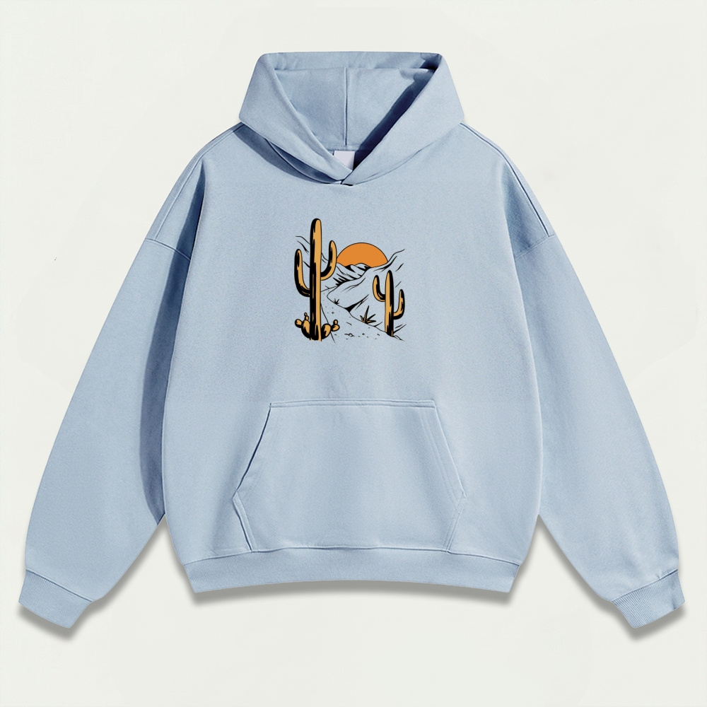 Western Cactus Heavyweight Hiking Hoodie-HikeVista