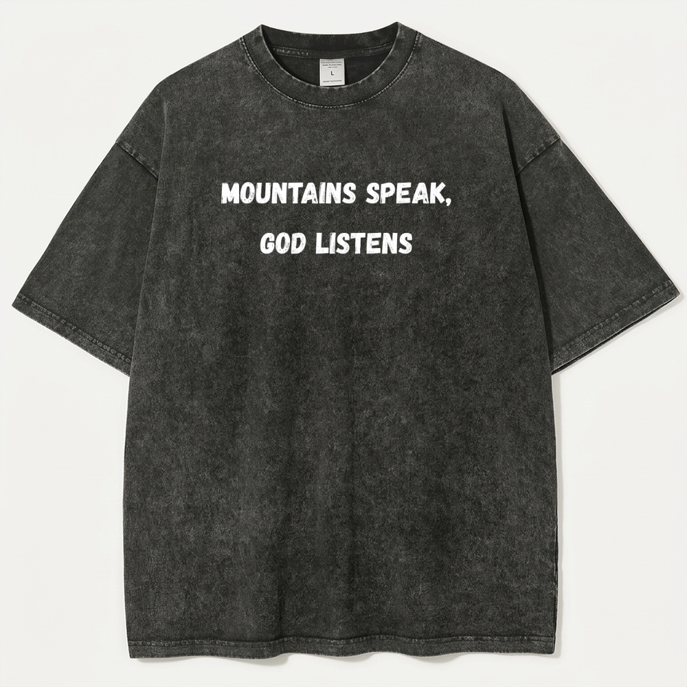 Mountains Speak God Listens Vintage Organic Cotton Trail Tee-HikeVista