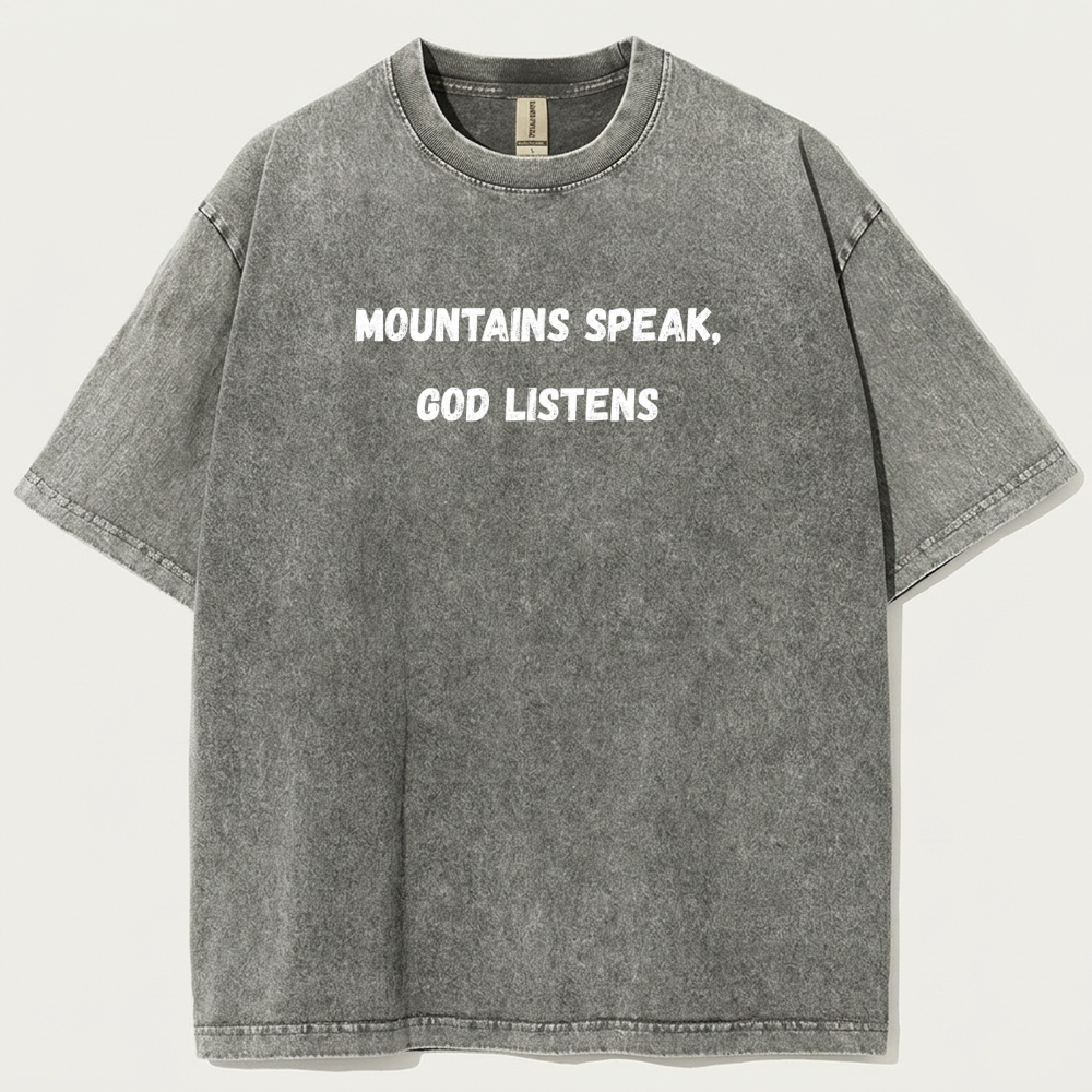 Mountains Speak God Listens Vintage Organic Cotton Trail Tee-HikeVista