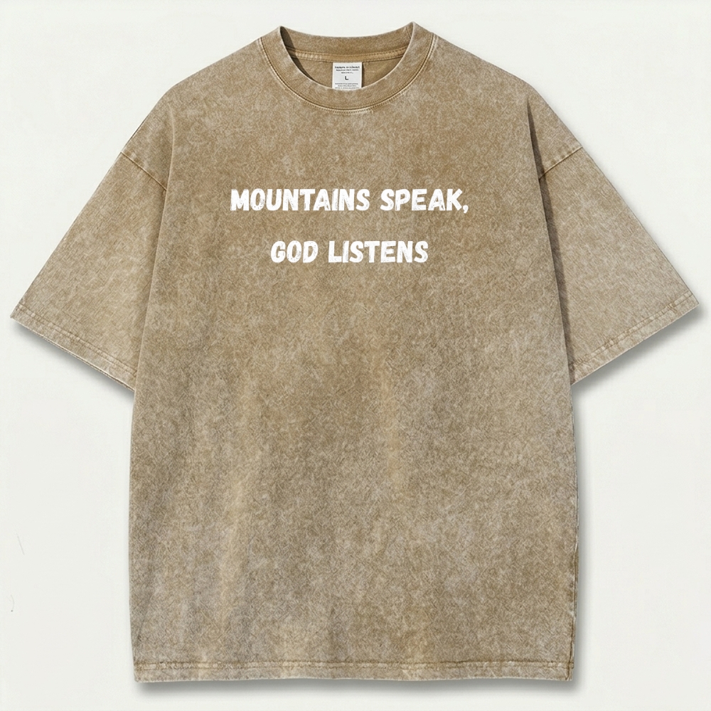 Mountains Speak God Listens Vintage Organic Cotton Trail Tee-HikeVista