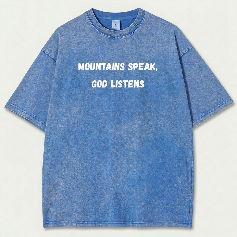 Mountains Speak God Listens Vintage Organic Cotton Trail Tee-HikeVista