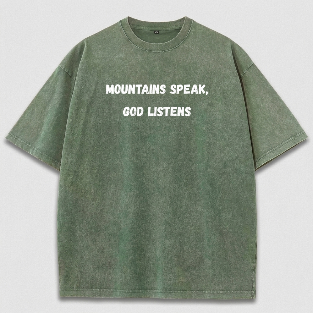 Mountains Speak God Listens Vintage Organic Cotton Trail Tee-HikeVista