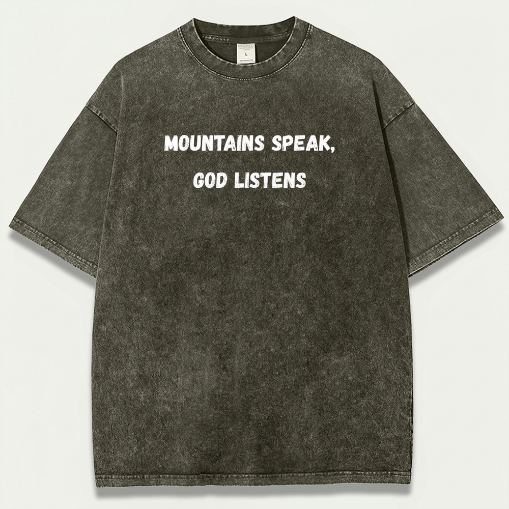 Mountains Speak God Listens Vintage Organic Cotton Trail Tee-HikeVista