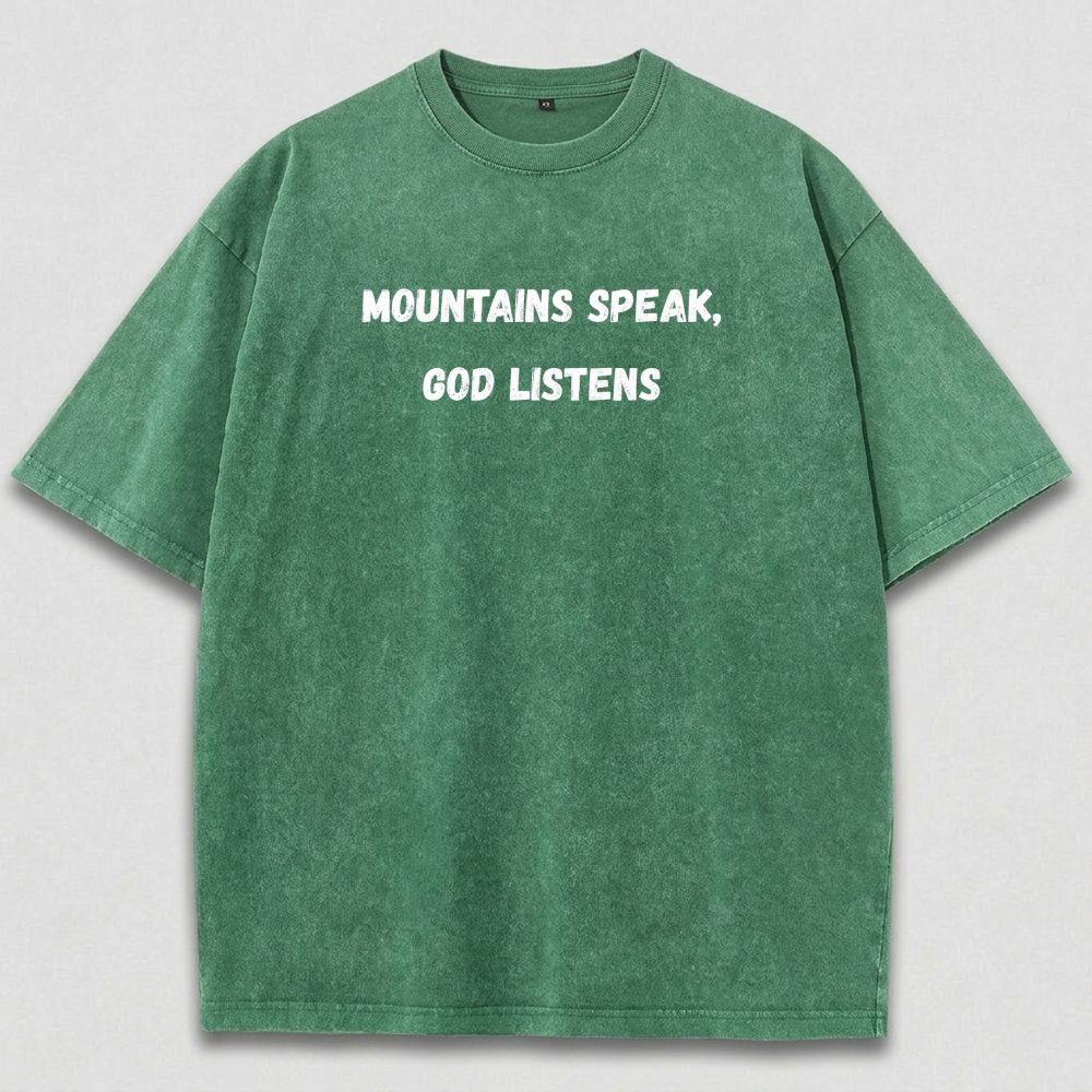 Mountains Speak God Listens Vintage Organic Cotton Trail Tee-HikeVista
