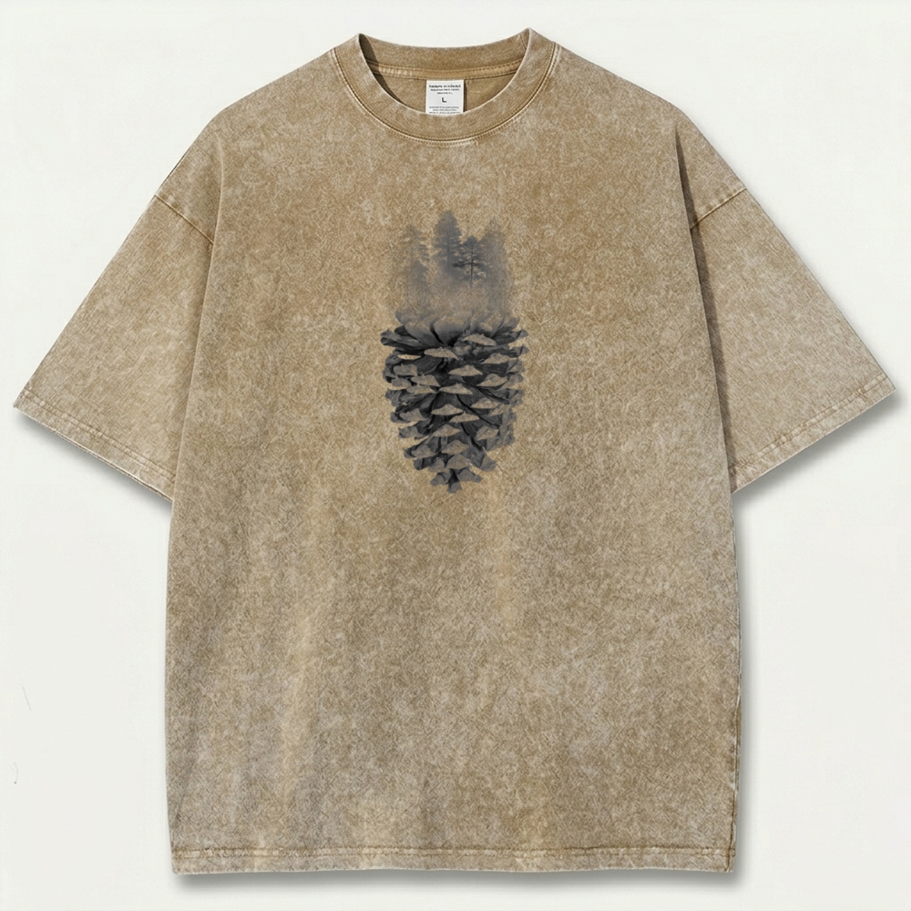 Forest Pine Cone Vintage Organic Cotton Trail Tee-HikeVista