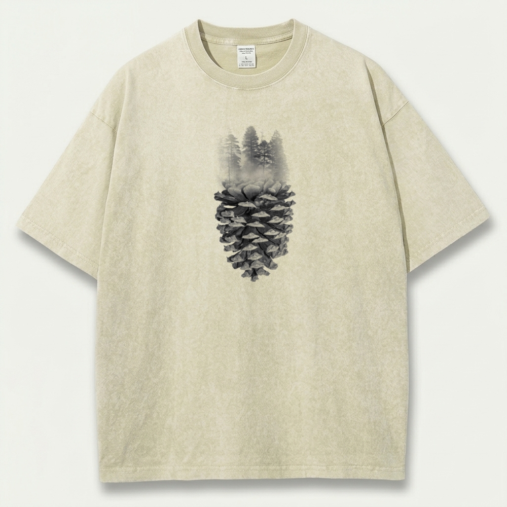 Forest Pine Cone Vintage Organic Cotton Trail Tee-HikeVista