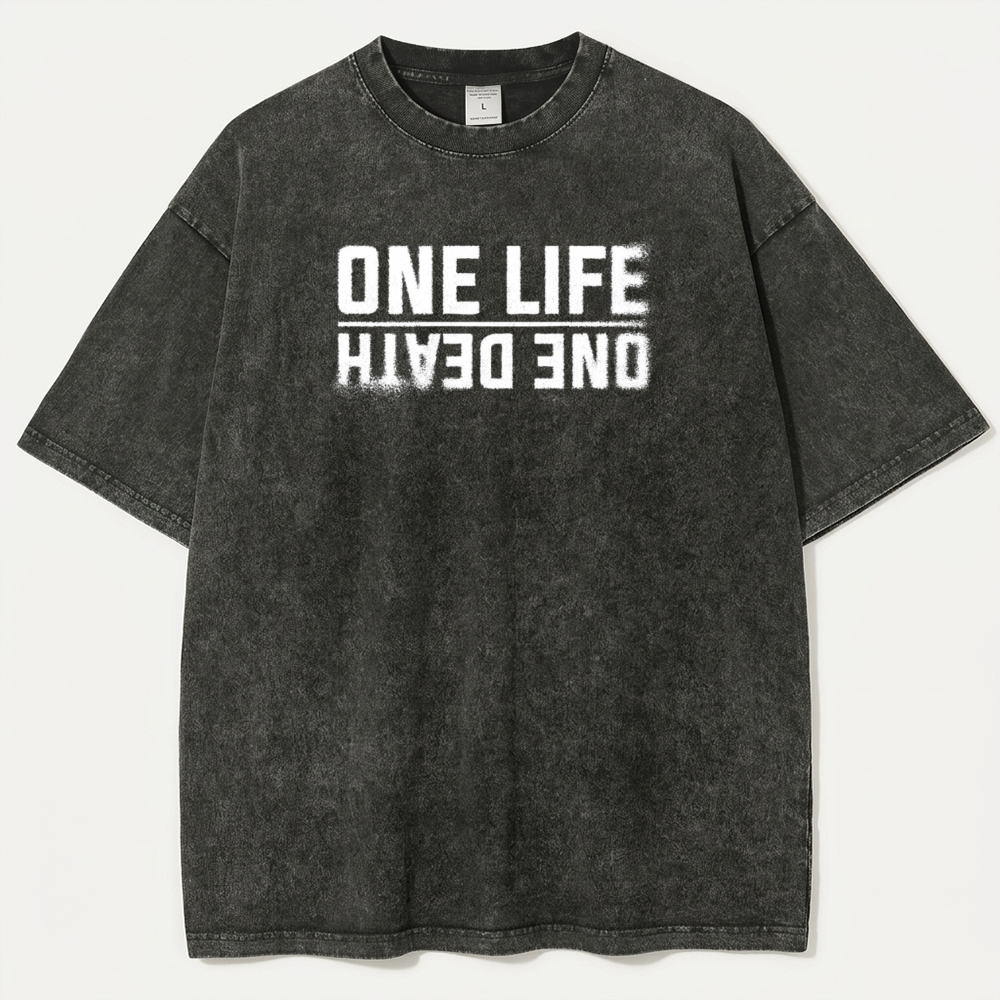 One Life One Death Vintage Organic Cotton Hiking Tee-HikeVista