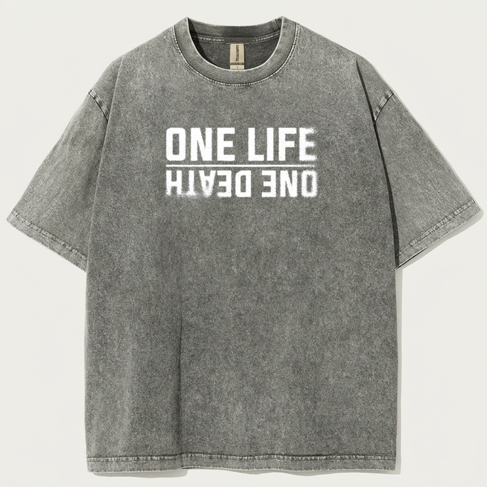 One Life One Death Vintage Organic Cotton Hiking Tee-HikeVista