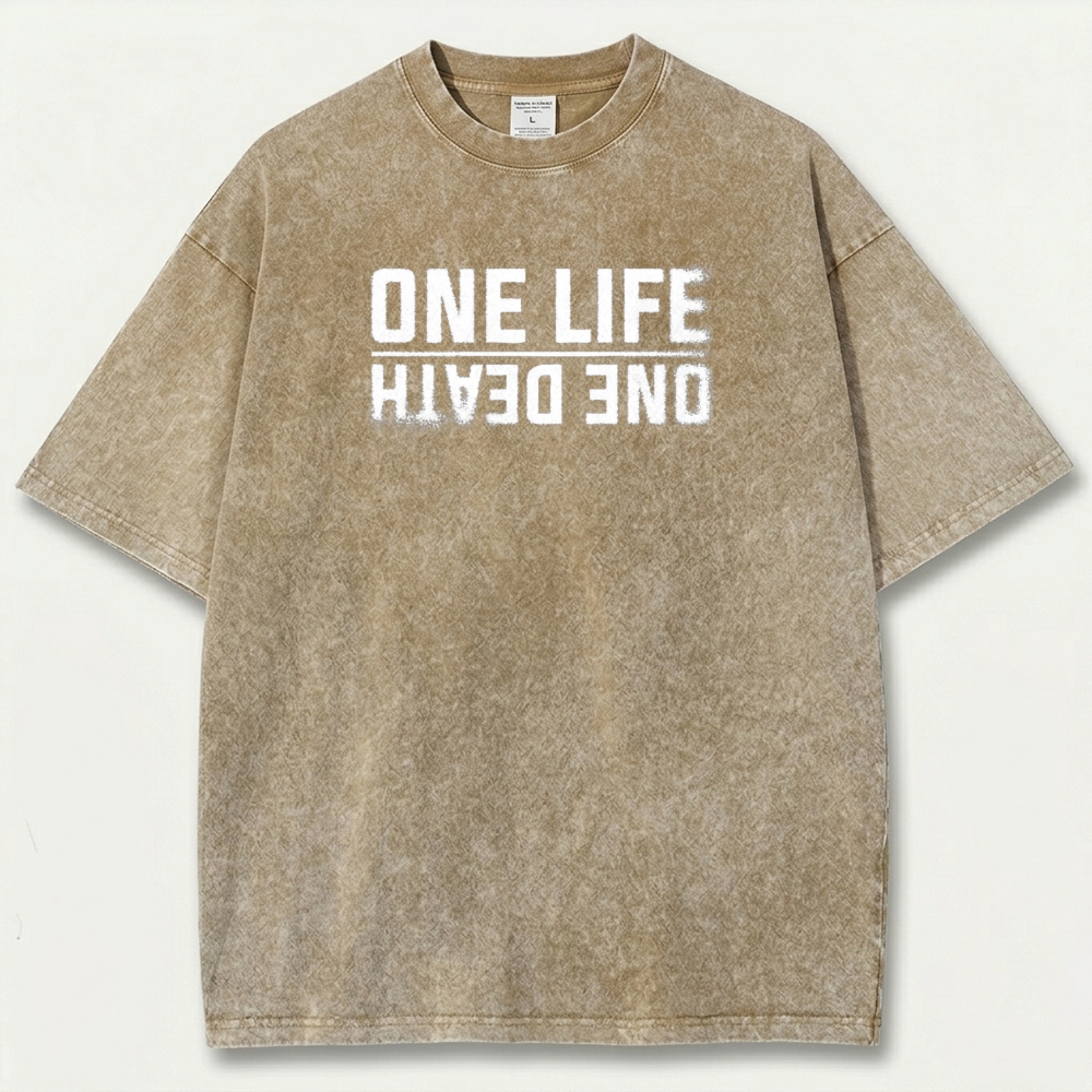 One Life One Death Vintage Organic Cotton Hiking Tee-HikeVista