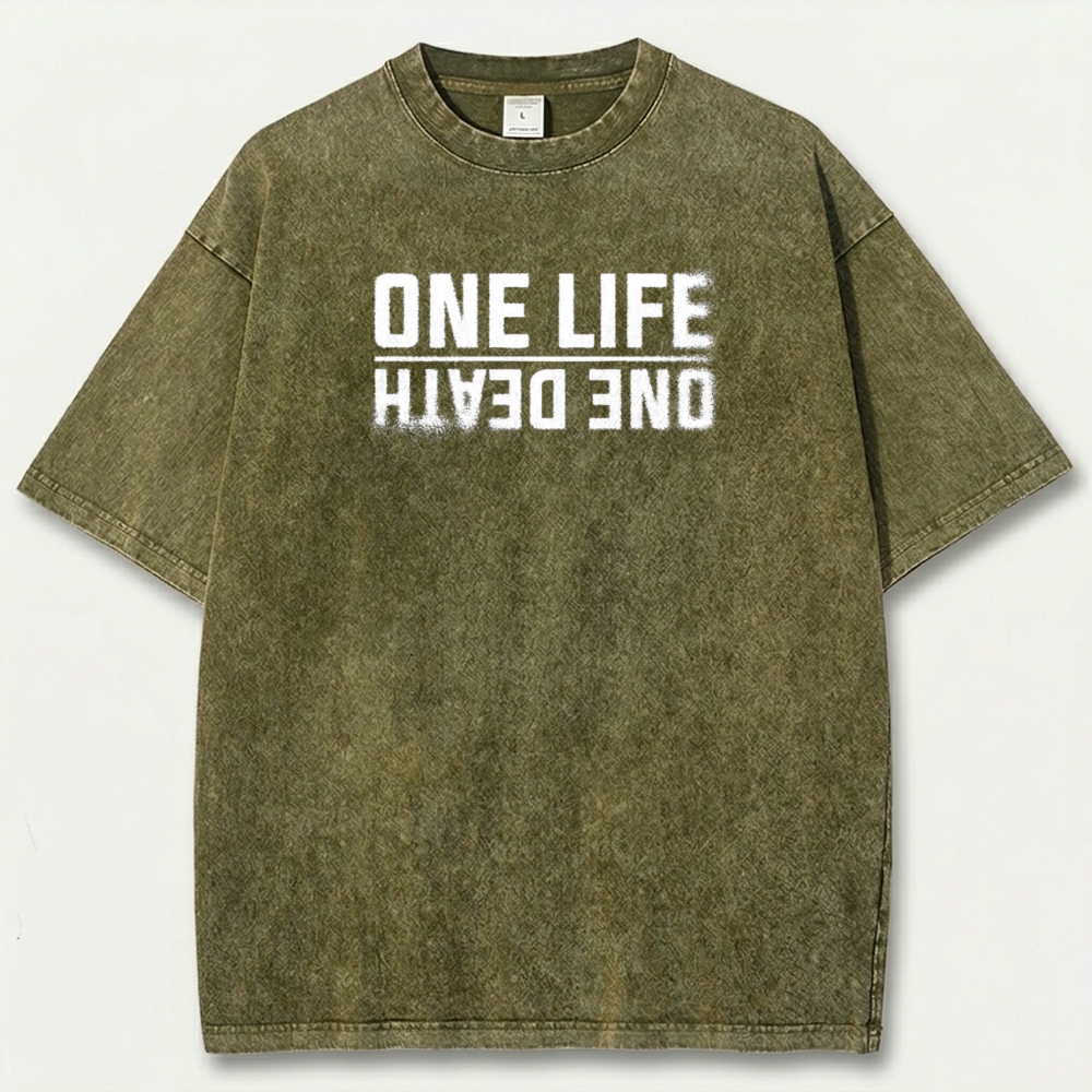 One Life One Death Vintage Organic Cotton Hiking Tee-HikeVista