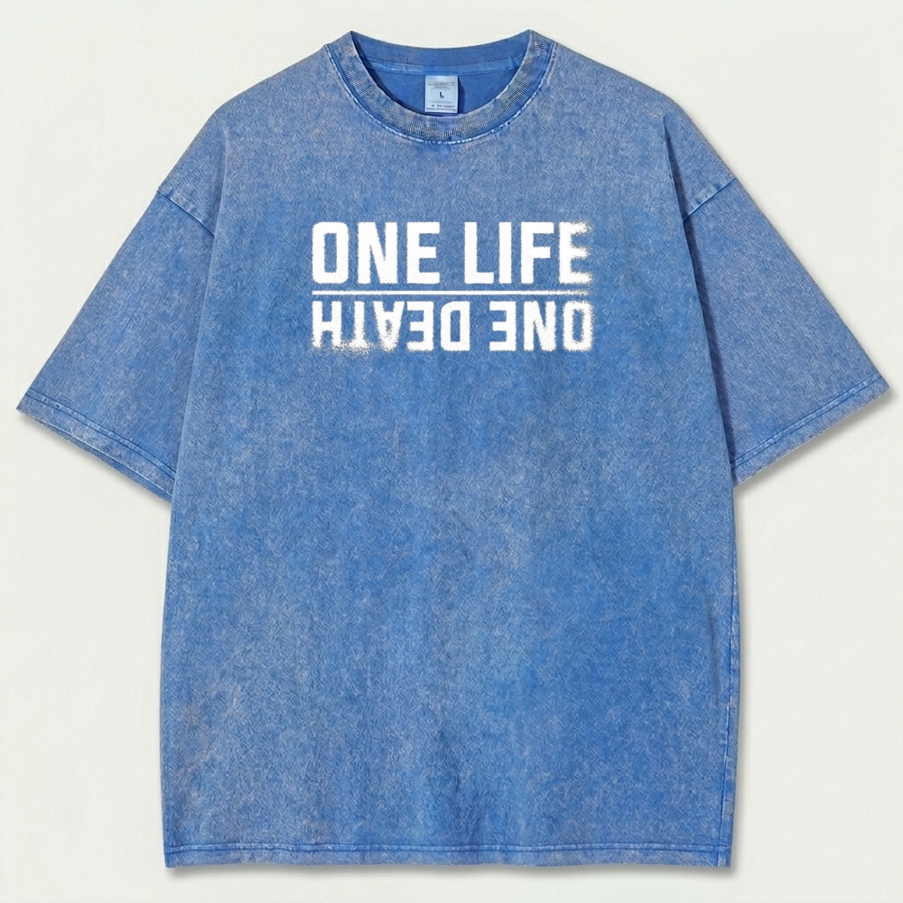 One Life One Death Vintage Organic Cotton Hiking Tee-HikeVista