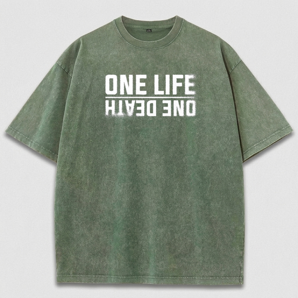 One Life One Death Vintage Organic Cotton Hiking Tee-HikeVista