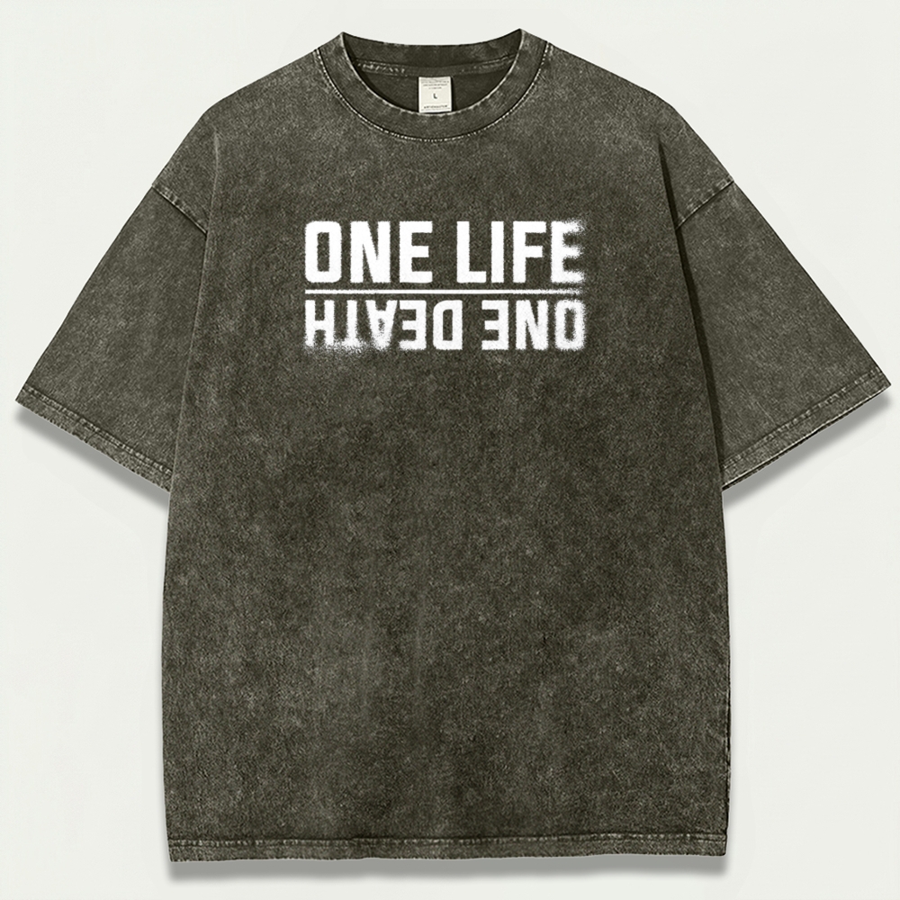 One Life One Death Vintage Organic Cotton Hiking Tee-HikeVista