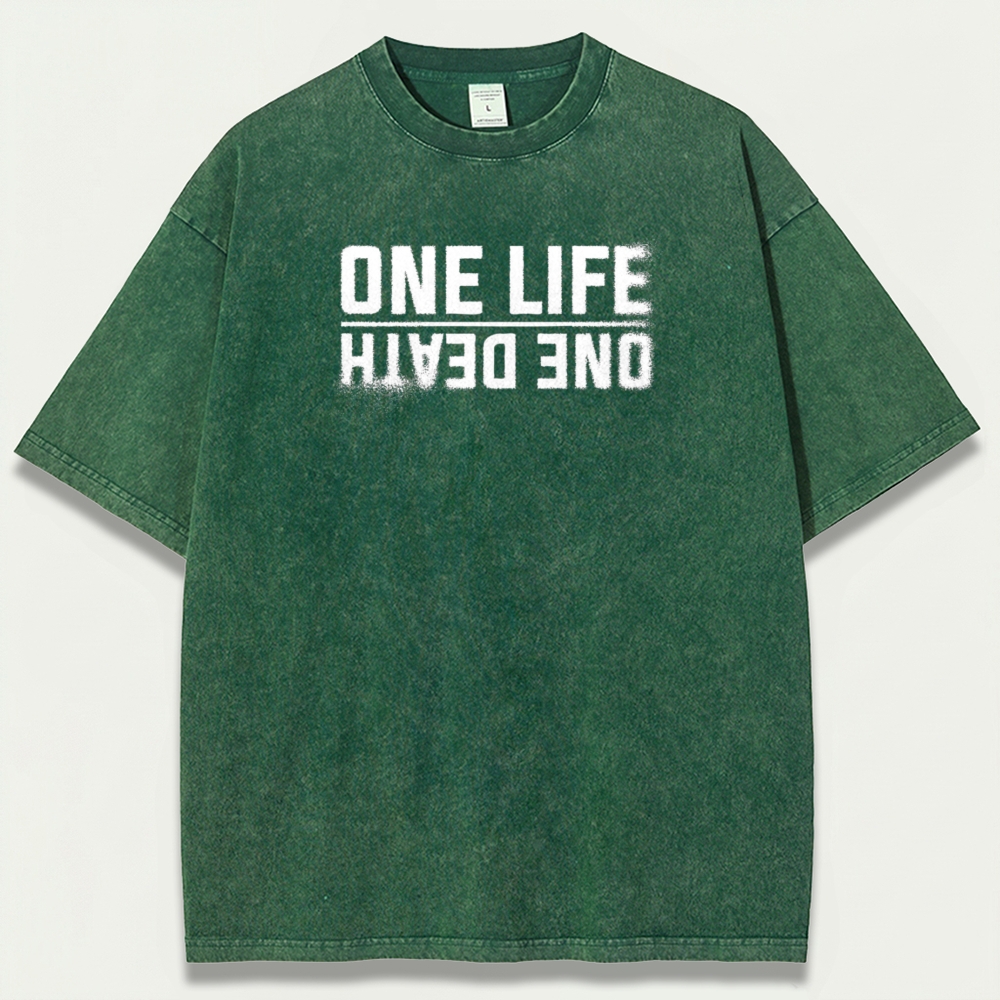 One Life One Death Vintage Organic Cotton Hiking Tee-HikeVista