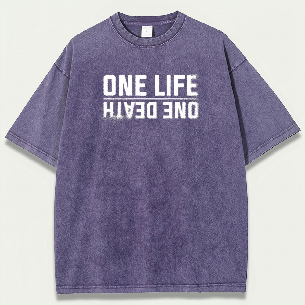 One Life One Death Vintage Organic Cotton Hiking Tee-HikeVista