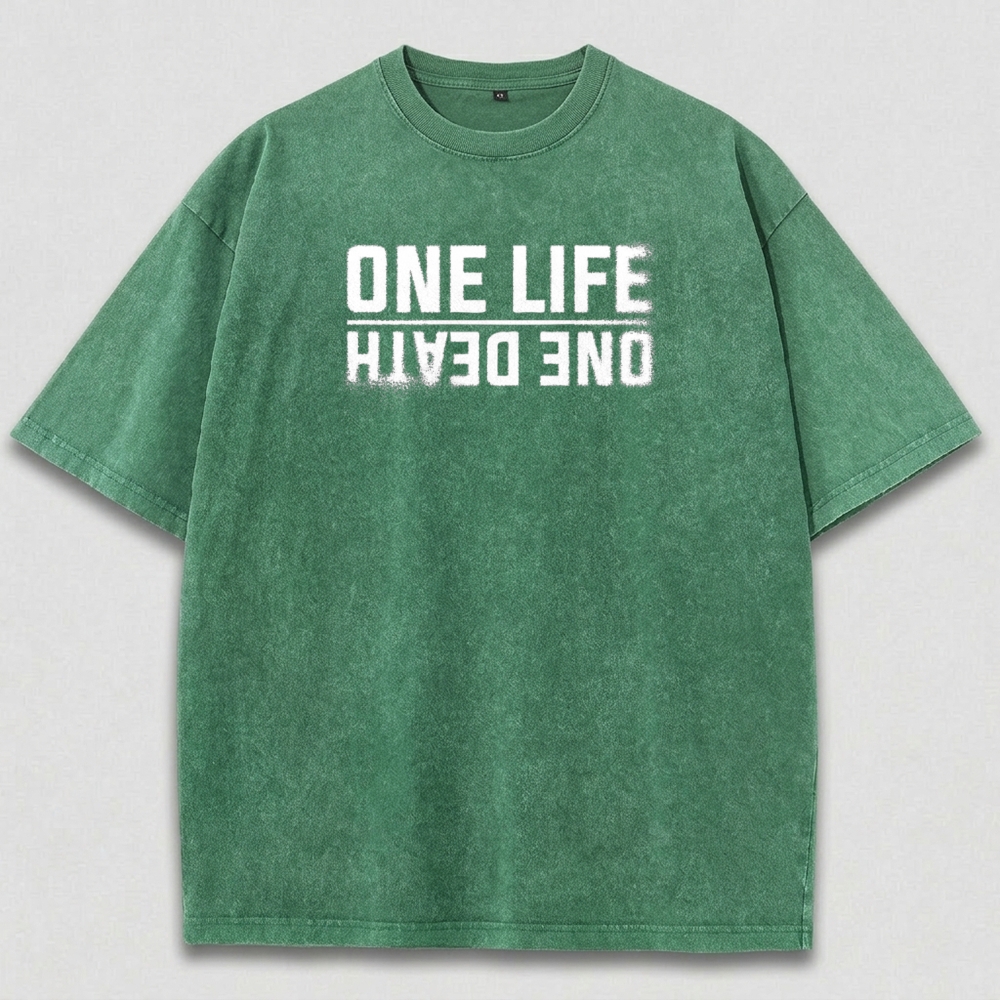 One Life One Death Vintage Organic Cotton Hiking Tee-HikeVista