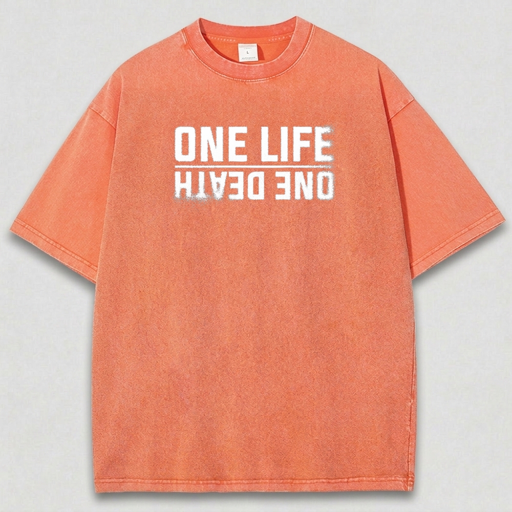One Life One Death Vintage Organic Cotton Hiking Tee-HikeVista