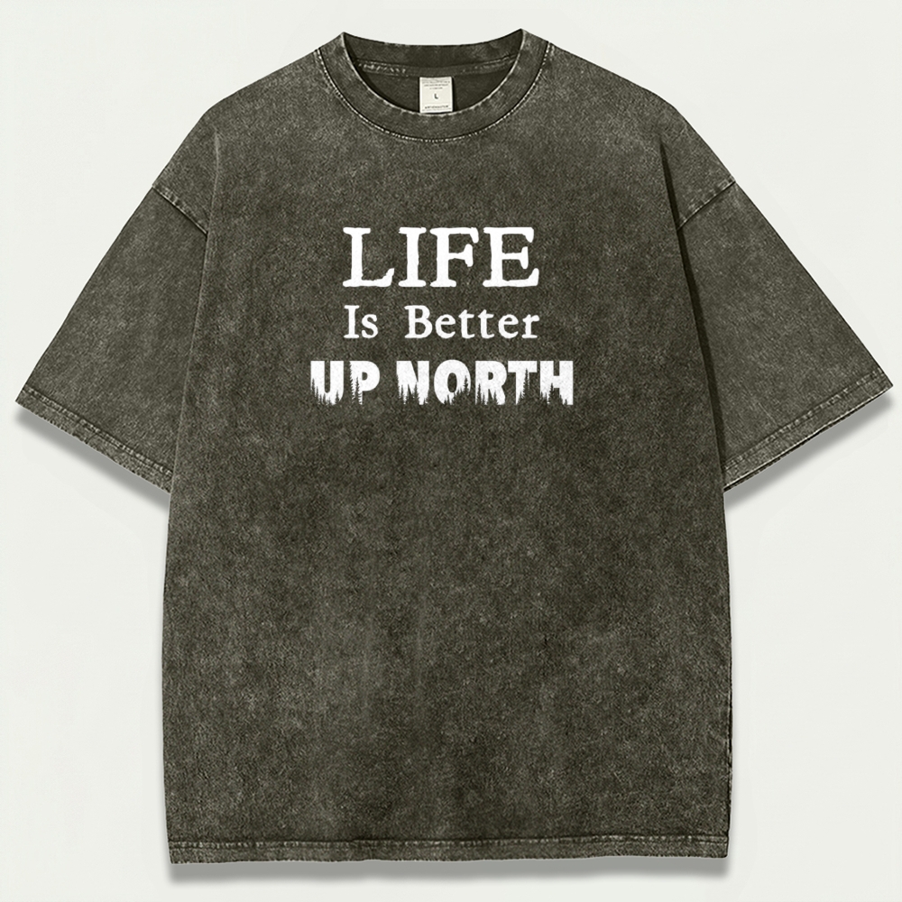 Life Is Better Up North Vintage Organic Cotton Trail Tee-HikeVista