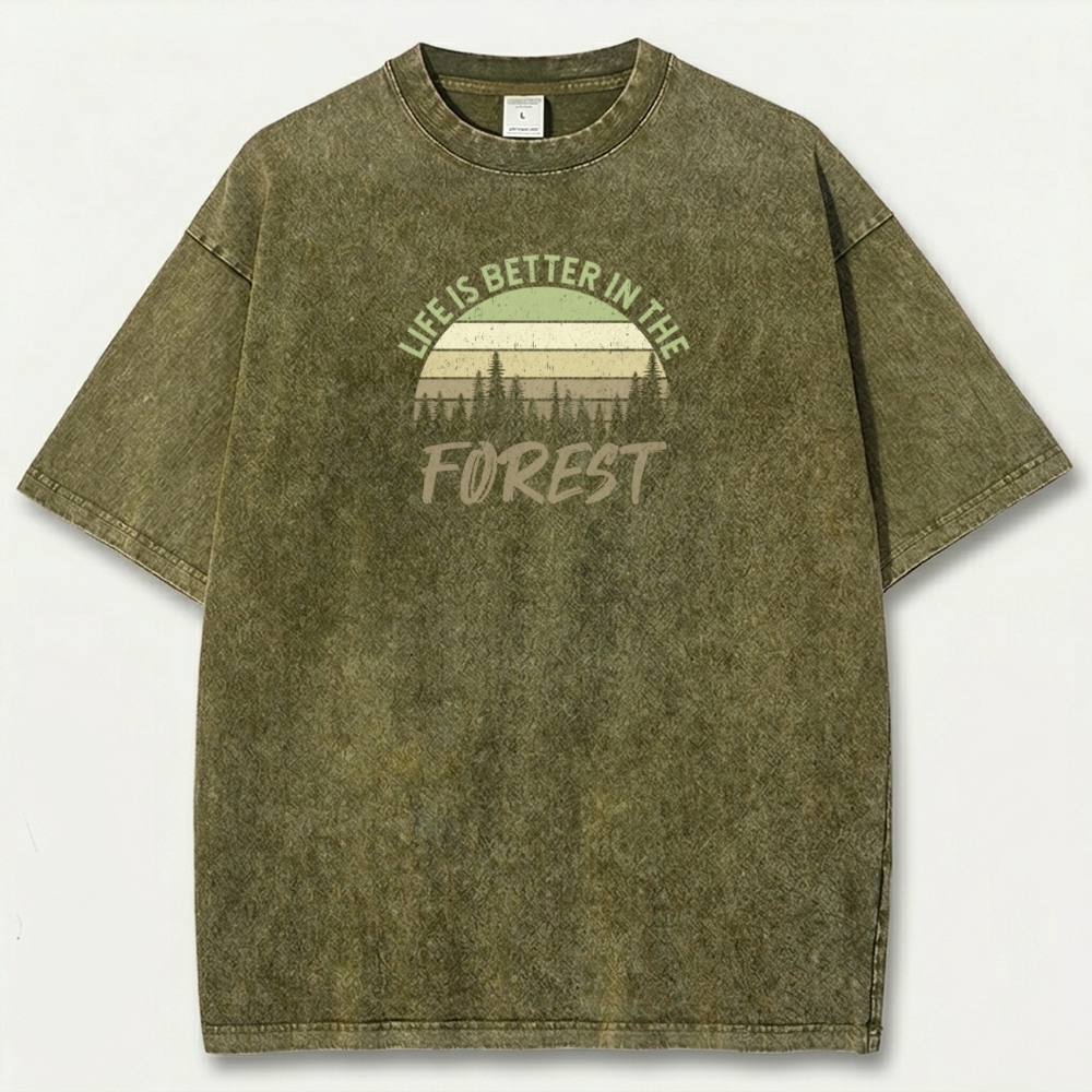 Forest Vintage Organic Cotton Hiking Tee-HikeVista