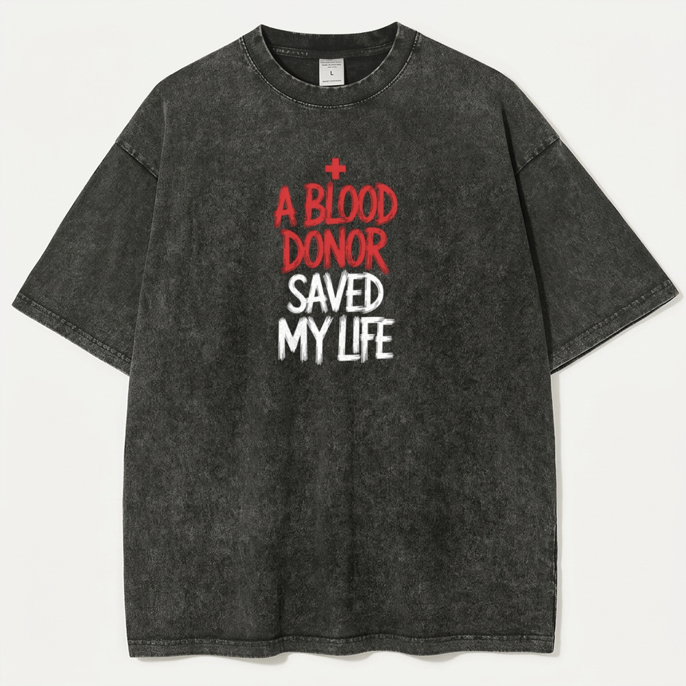 A Blood Donor Saved My life Vintage Organic Cotton Spirit Tee-HikeVista