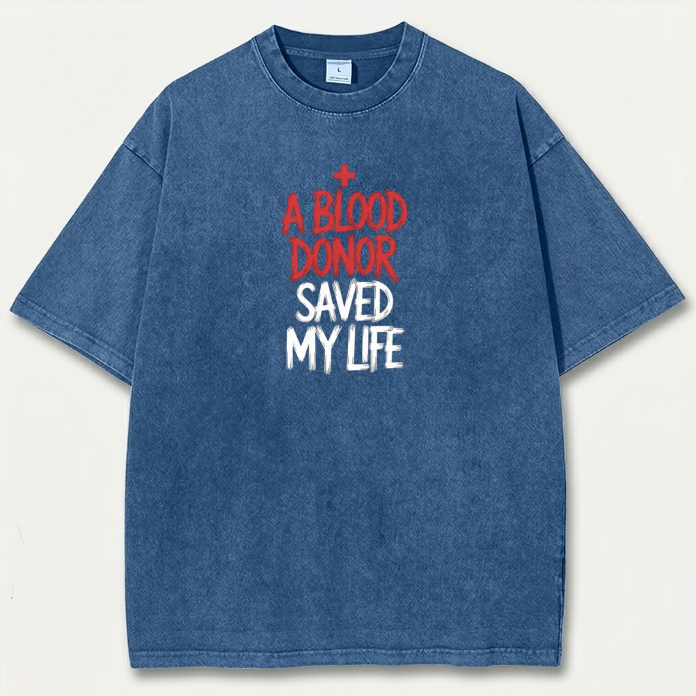 A Blood Donor Saved My life Vintage Organic Cotton Spirit Tee-HikeVista