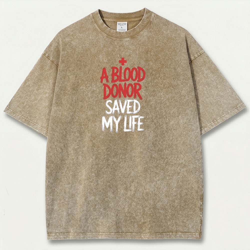 A Blood Donor Saved My life Vintage Organic Cotton Spirit Tee-HikeVista