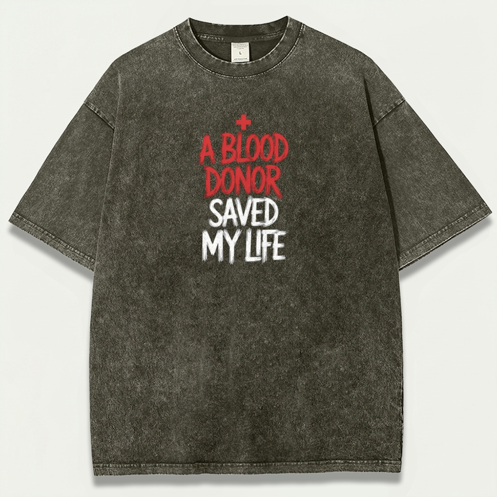 A Blood Donor Saved My life Vintage Organic Cotton Spirit Tee-HikeVista