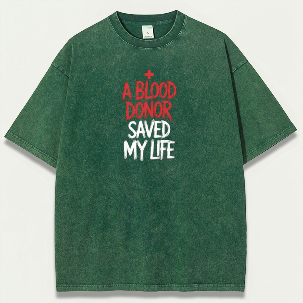 A Blood Donor Saved My life Vintage Organic Cotton Spirit Tee-HikeVista