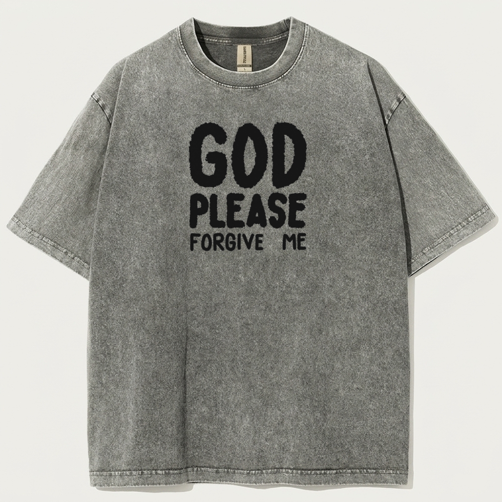 God Please Forgive Me Vintage Organic Cotton Faith Tee-HikeVista
