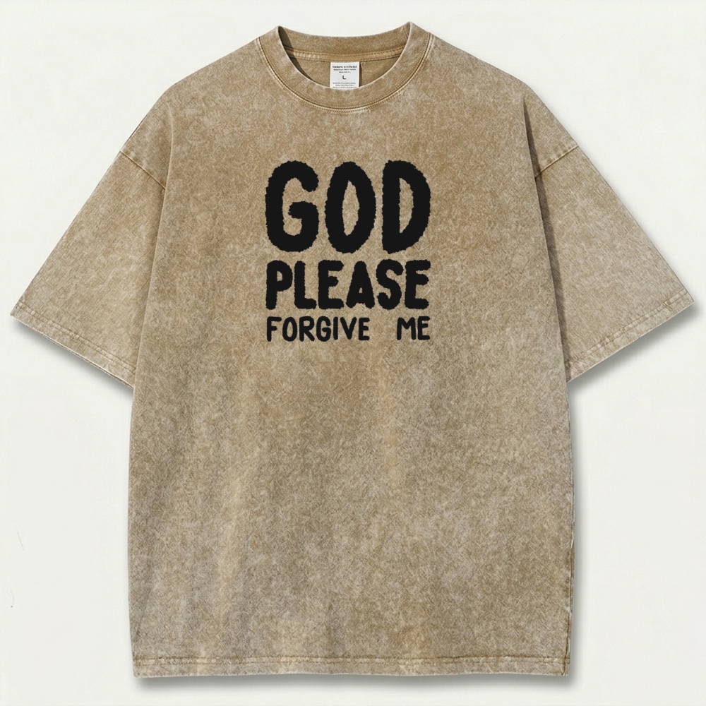 God Please Forgive Me Vintage Organic Cotton Faith Tee-HikeVista
