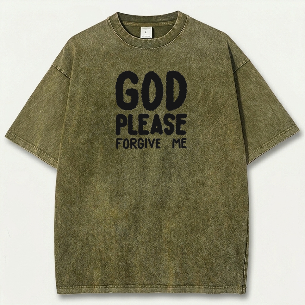 God Please Forgive Me Vintage Organic Cotton Faith Tee-HikeVista