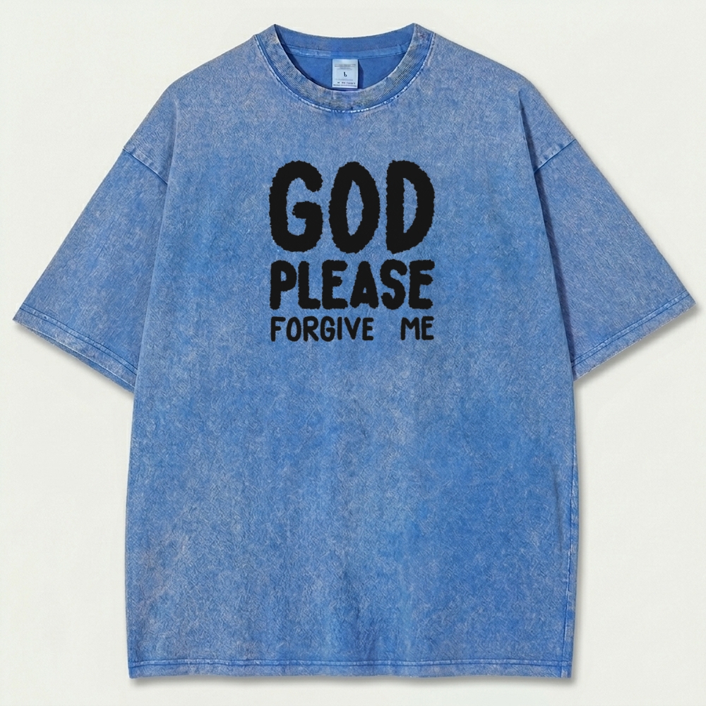 God Please Forgive Me Vintage Organic Cotton Faith Tee-HikeVista